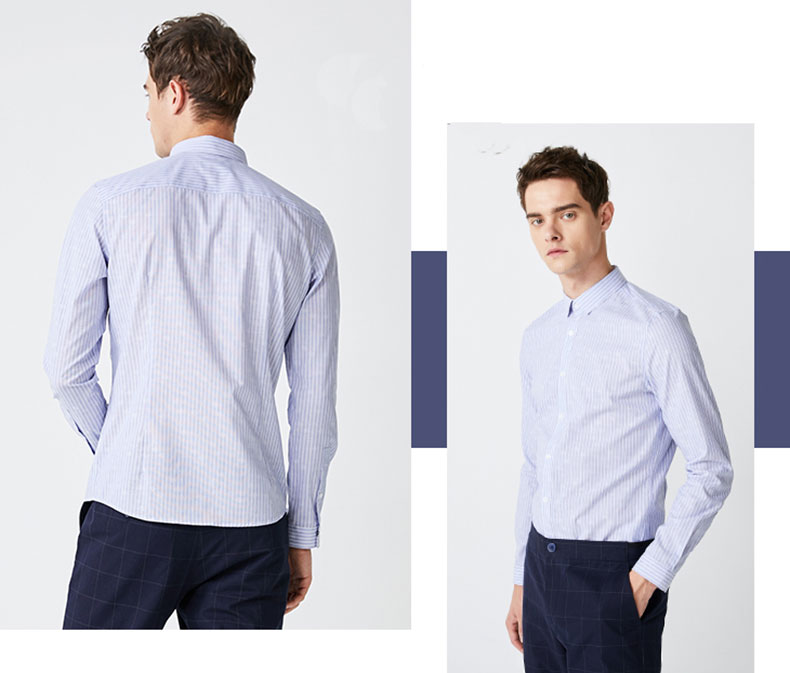 男士條紋襯衫正反面詳細圖